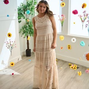 Eliza J Lace Boho Maxi Dress